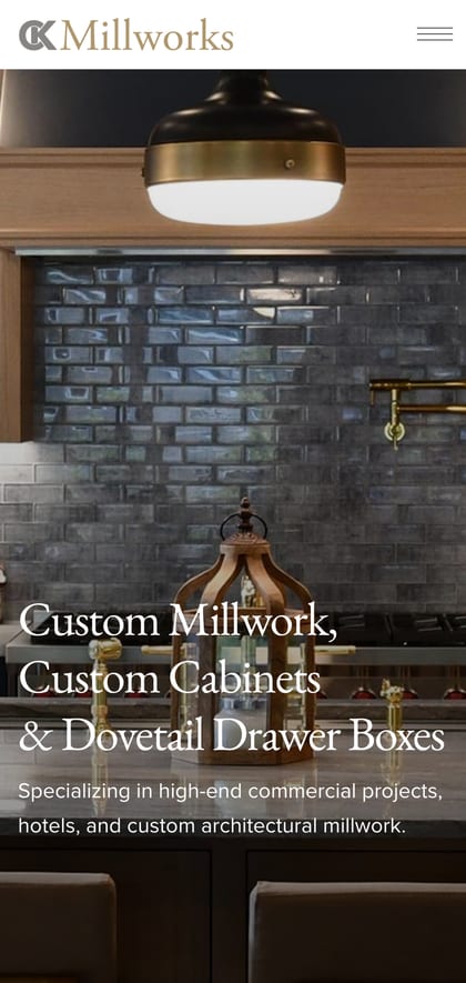 CK Millworks on mobile